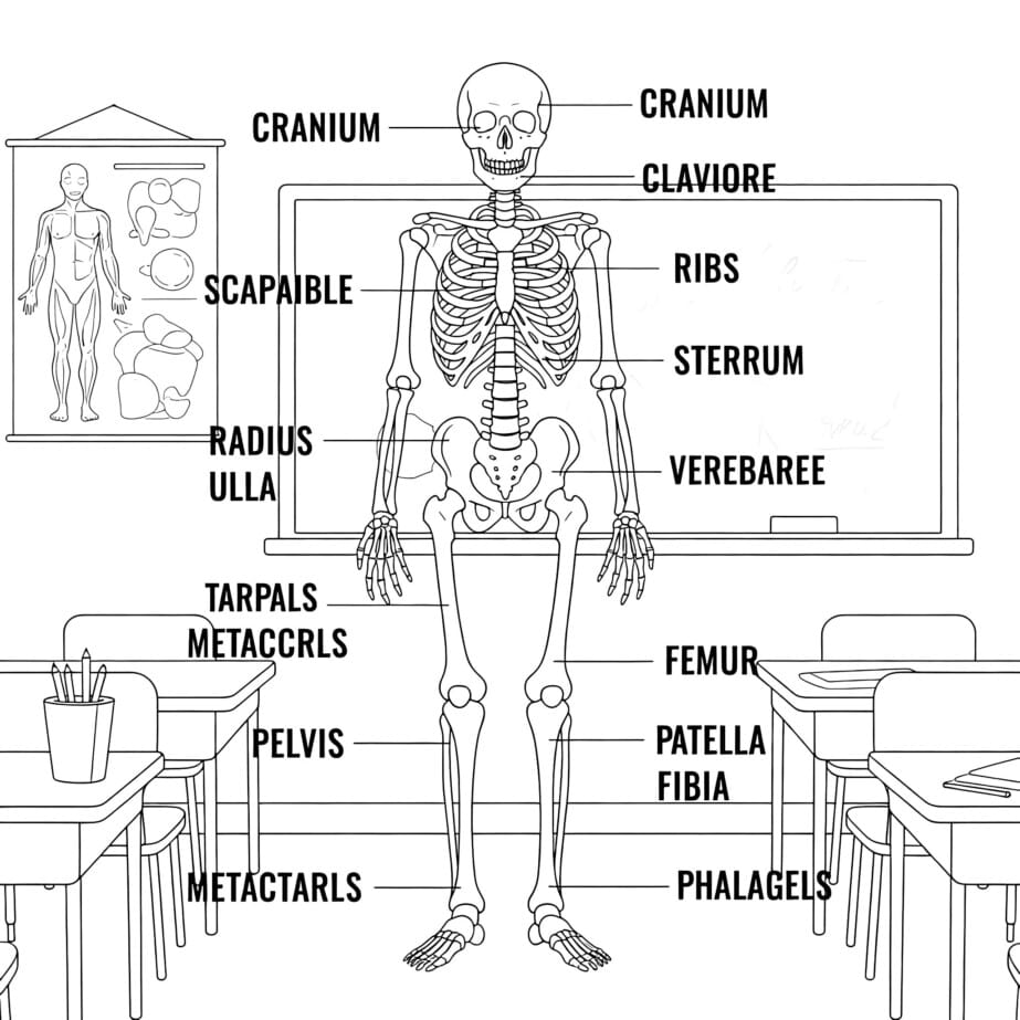 Human Skeleton Coloring Page