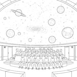 Planetarium Dome Coloring Page - Printable Coloring page