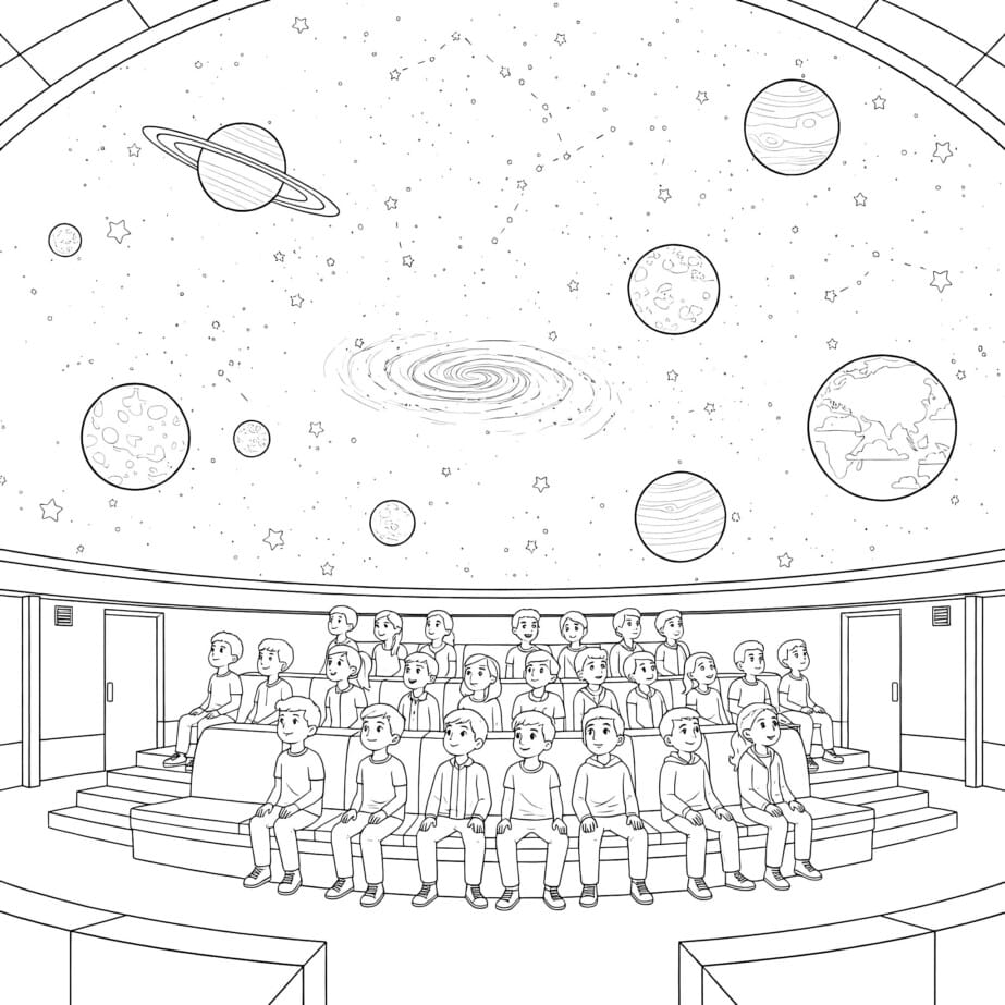 Planetarium Dome Coloring Page