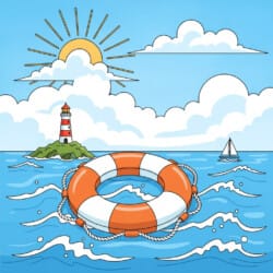 Life Preserver Ring Coloring Page - Origin image