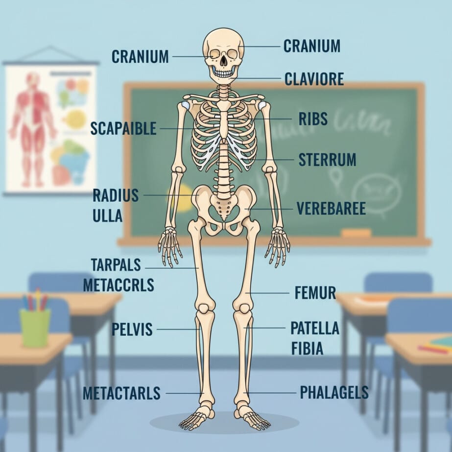 Human Skeleton Coloring Page 2