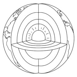 Earth Layers Coloring Sheet - Printable Coloring page