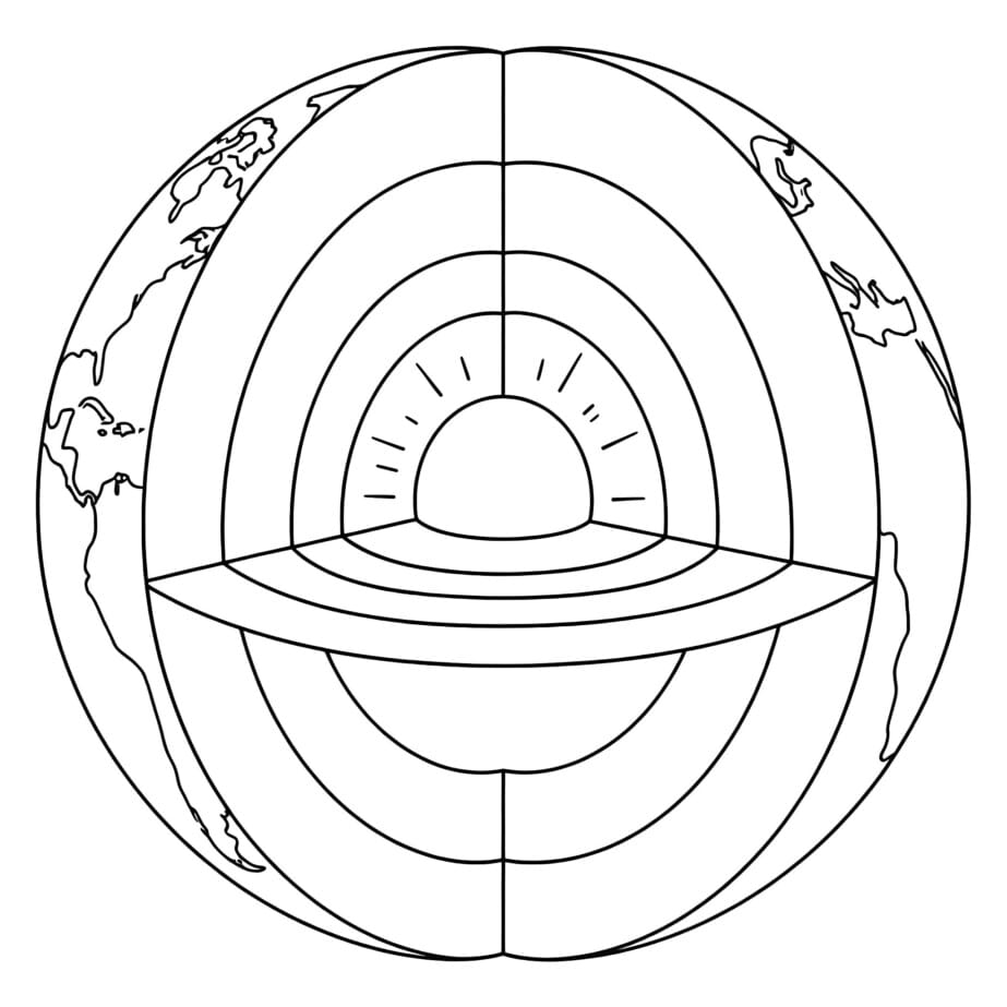 Earth Layers Coloring Sheet