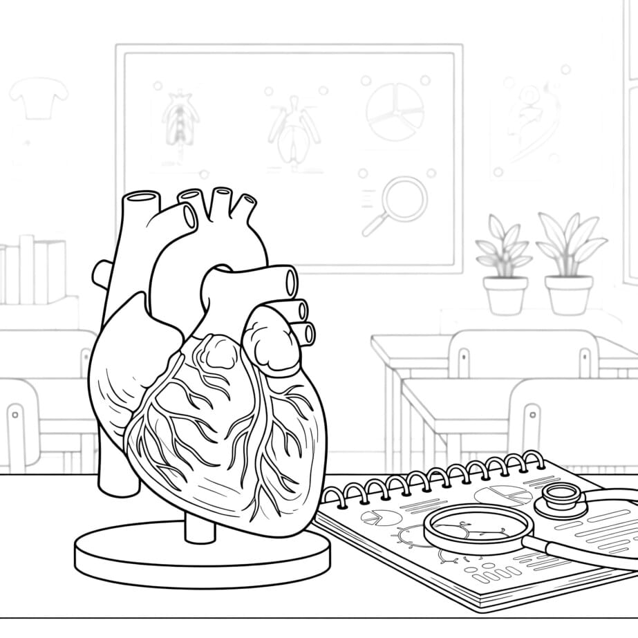 Anatomy Heart Coloring Page