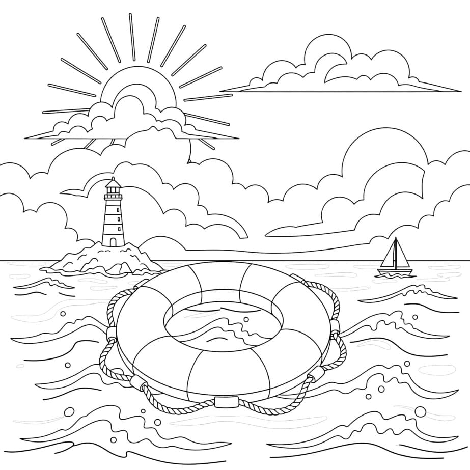 Life Preserver Ring Coloring Page
