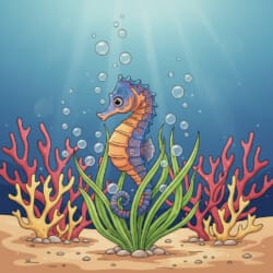 Sea Horse Coloring - Origin image