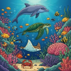 Coloring Ocean Animals - Origin image