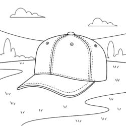 Baseball Hat Coloring Page - Printable Coloring page