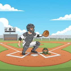 Baseball Catcher Coloring Page - Origin image