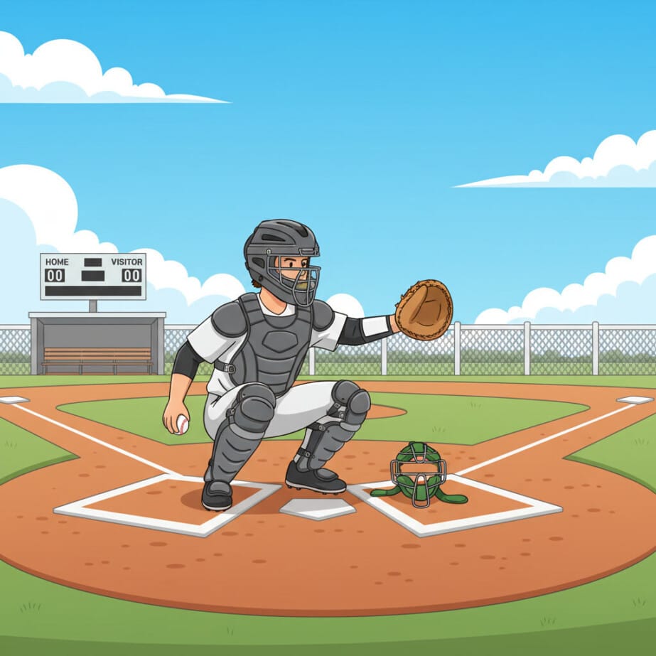 Baseball Catcher Coloring Page 2