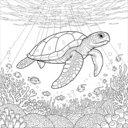 Sea Turtle For Coloring - Printable Coloring page