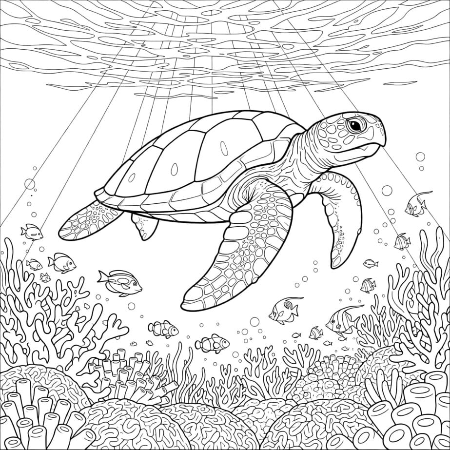 Sea Turtle For Coloring