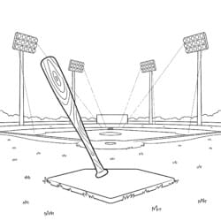 Baseball Bat Color Page - Printable Coloring page