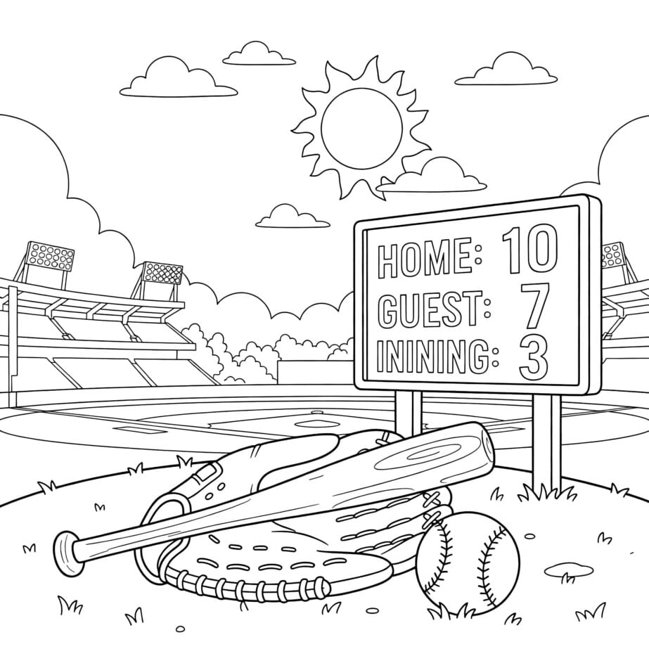 Baseball Coloring Page Printable