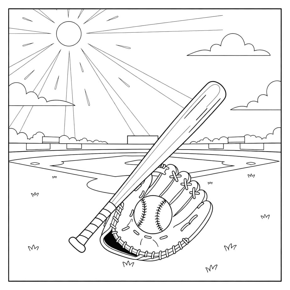 Baseball Bat To Color