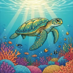 Sea Turtle For Coloring - Origin image