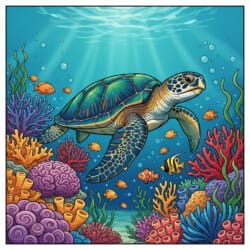 Adult Coloring Sea Turtle - Origin image