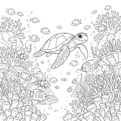 Sea Life Coloring - Printable Coloring page