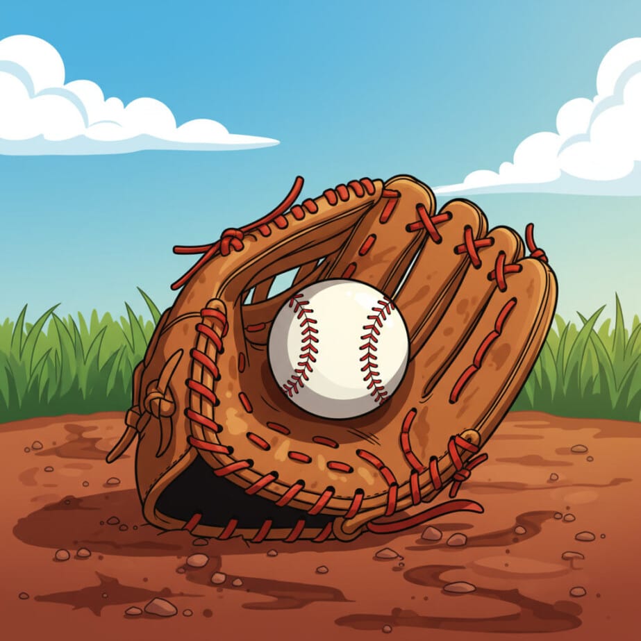 Baseball Glove Coloring Page 2