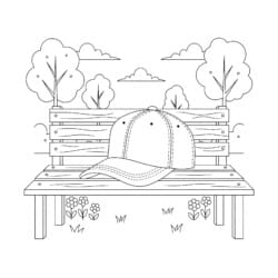 Baseball Cap Coloring Page - Printable Coloring page