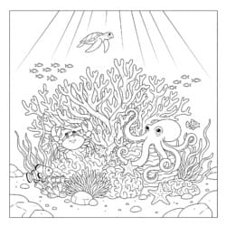 Sea Creature Coloring Sheet - Printable Coloring page