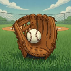 Baseball Mitt Coloring Page - Origin image