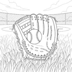 Baseball Mitt Coloring Page - Printable Coloring page