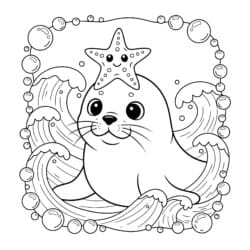 Coloring Sea Animal - Printable Coloring page
