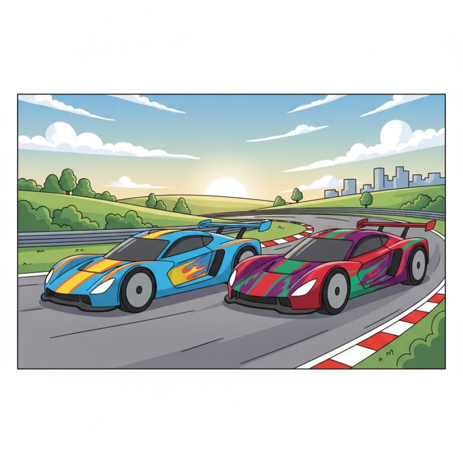 Colouring In Racing Cars 2