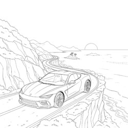 Coloring Sport Car - Printable Coloring page