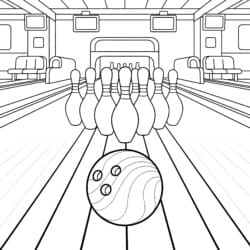 Bowling Coloring Page - Printable Coloring page