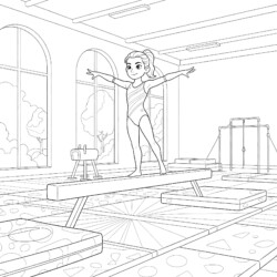 Gymnast Coloring Sheet - Printable Coloring page