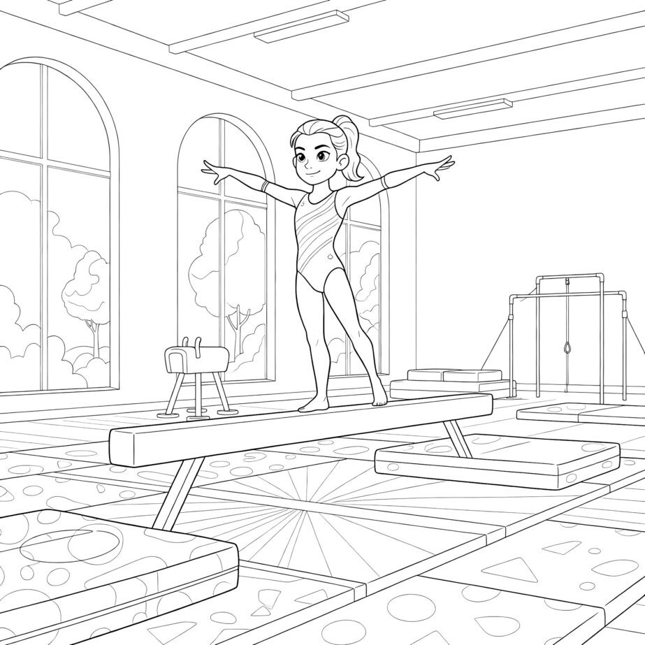 Gymnast Coloring Sheet