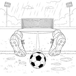 Football Colouring In Sheet - Printable Coloring page