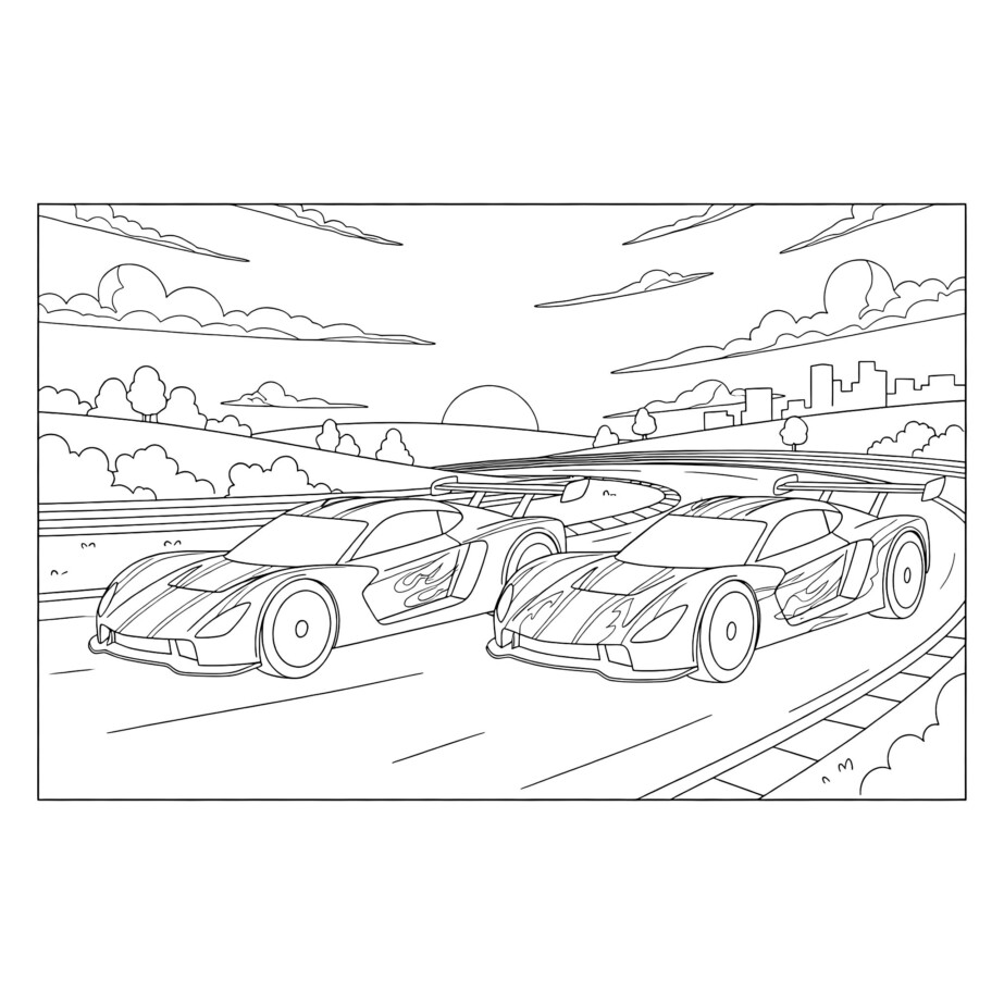 Colouring In Racing Cars