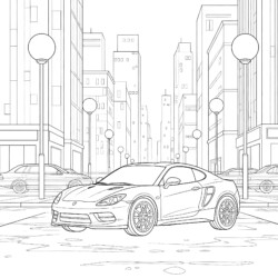 Colouring Sport Car - Printable Coloring page